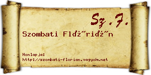 Szombati Flórián névjegykártya